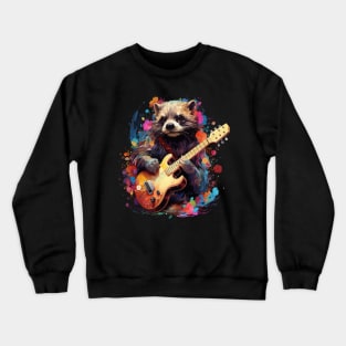 Ferret Playing Guitar Crewneck Sweatshirt